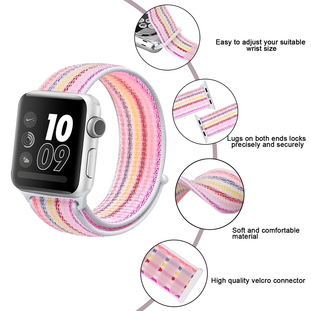 【Apple Watch Strap】Dây đeo nylon cho đồng hồ thông minh Apple Watch Series 6 / se / 5 / 4 / 3 / 2 / 1 ( 38 / 40mm / 42mm / 44mm )