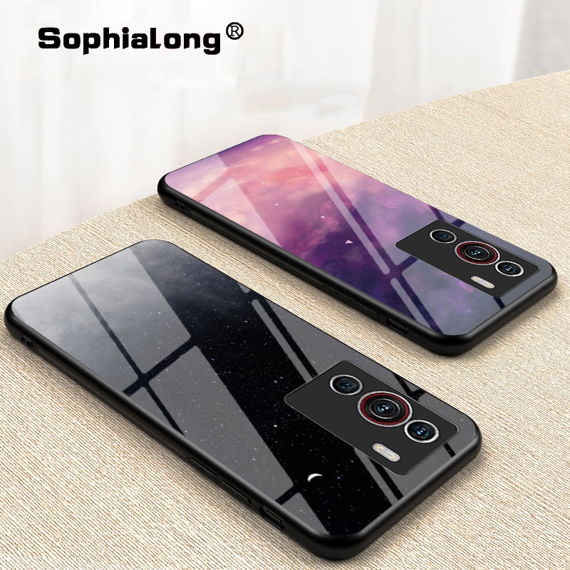 Ốp Điện Thoại Kính Cường Lực Cứng Họa Tiết Bầu Trời Sao Nhiều Màu Sắc Cho ZTE Nubia Z40 Pro