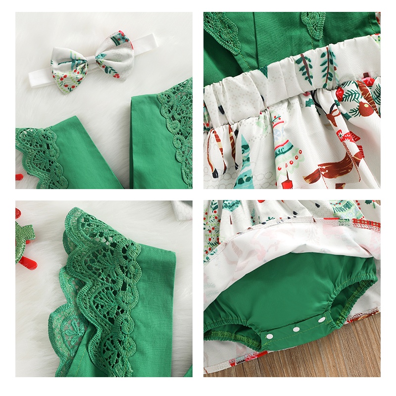 Bộ áo liền quần sát nách in hoạt hình + băng đô cho bé