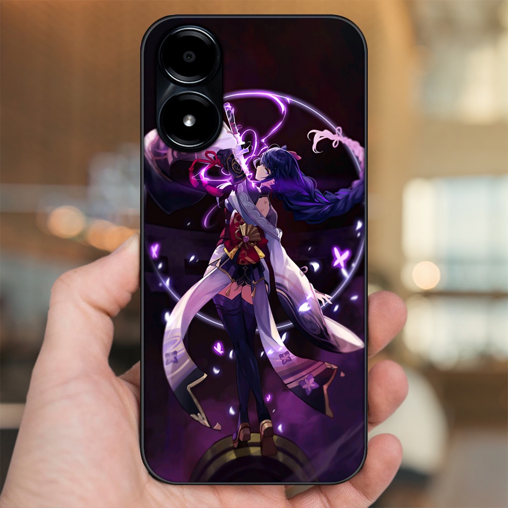 Ốp lưng Vivo Y02s viền đen in hình Raiden Shogun Genshin Impact