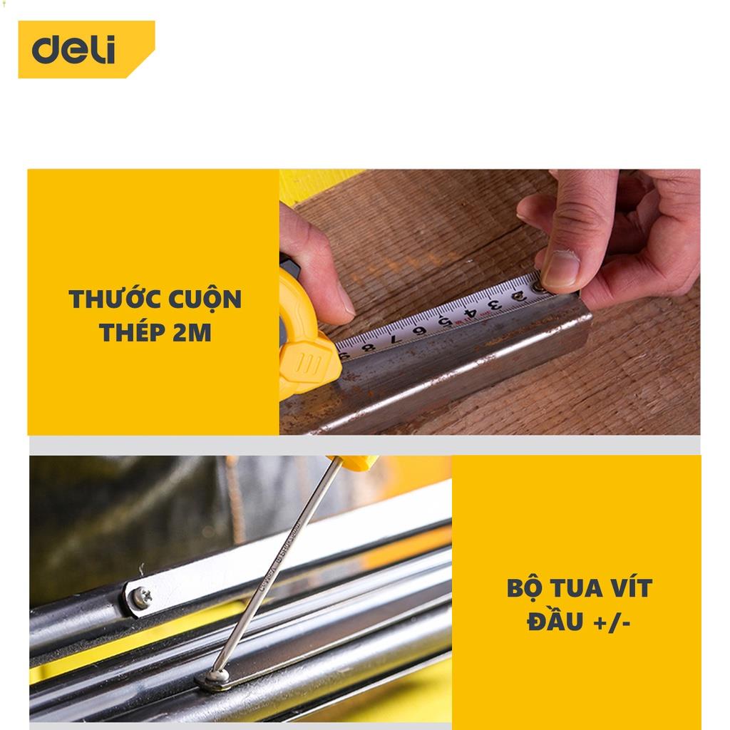 Bộ Dụng Cụ Sửa Chữa Đa Năng 124 Chi Tiết Deli Cao Cấp Chính Hãng - Sử Dụng Nhiều Mục Đích, An Toàn, TIện Lợi - DL5969 .