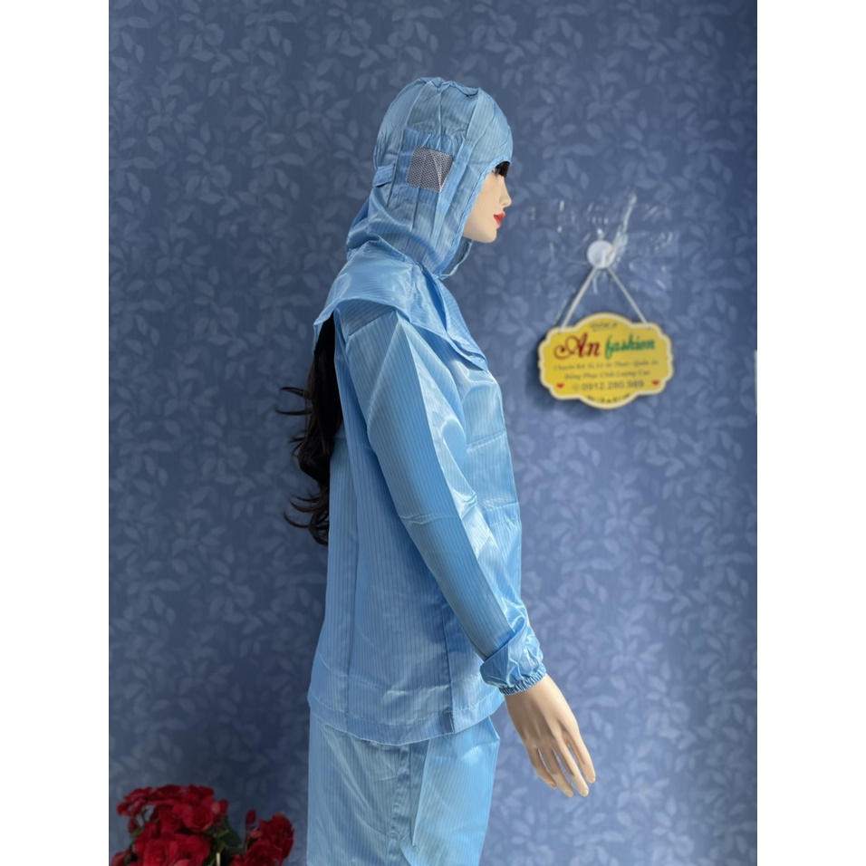 COMBO PHÒNG SẠCH CẢ BỘ (ÁO, QUẦN, NÓN) CHỐNG TĨNH ĐIỆN _ HÌNH CHỤP THẬT