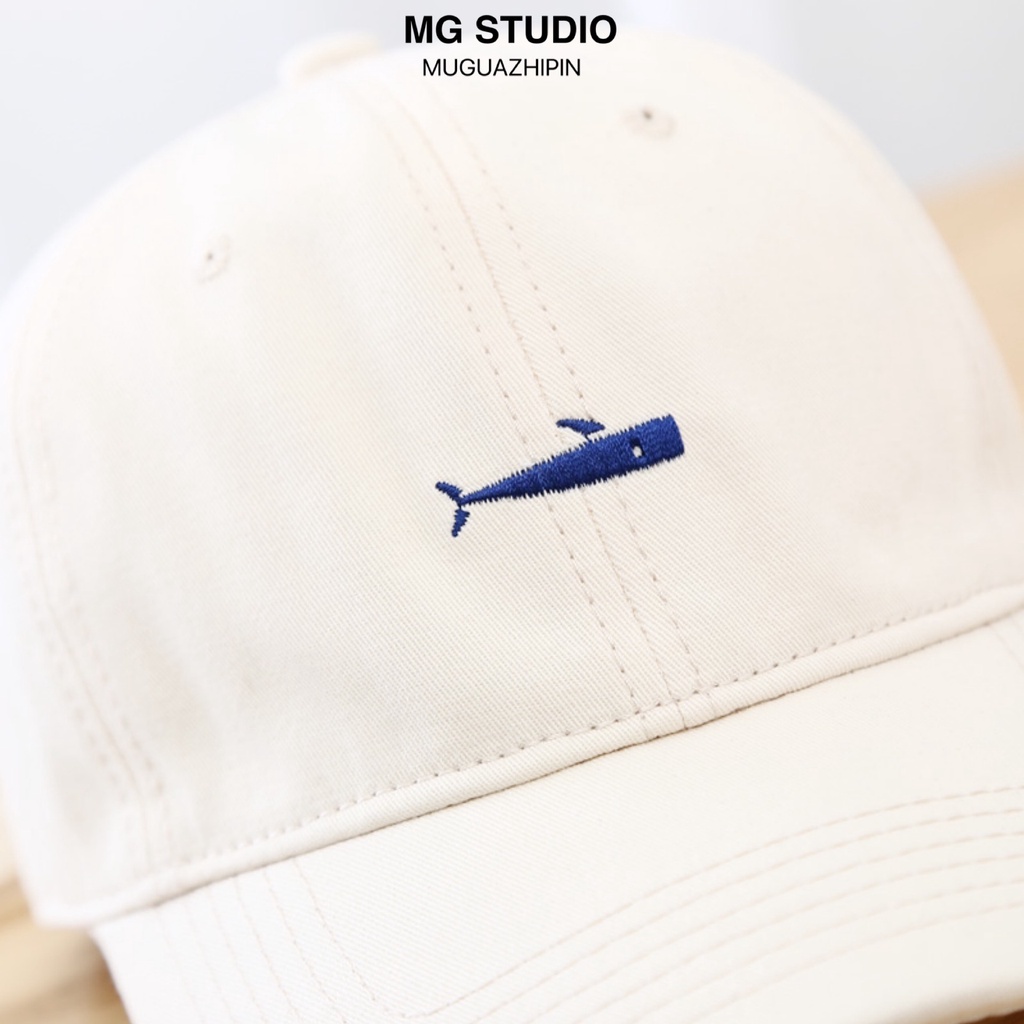 Mũ Lưỡi Trai MG STUDIO Thêu Chữ Small fish in simple strokes Thời Trang Năng Động