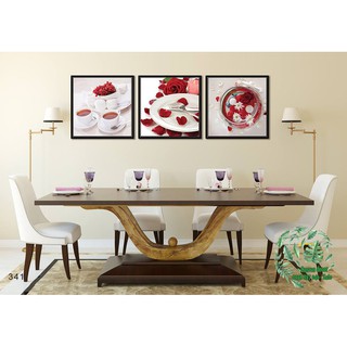 Bộ 3 tranh treo tường canvas phòng ăn sang trọng