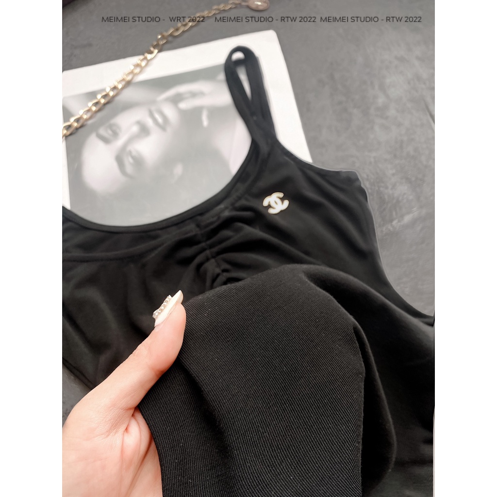 Áo tanktop xoắn ngực ôm body - Chất vải co giãn thoải mái | XKA32 | MeiMei Studio