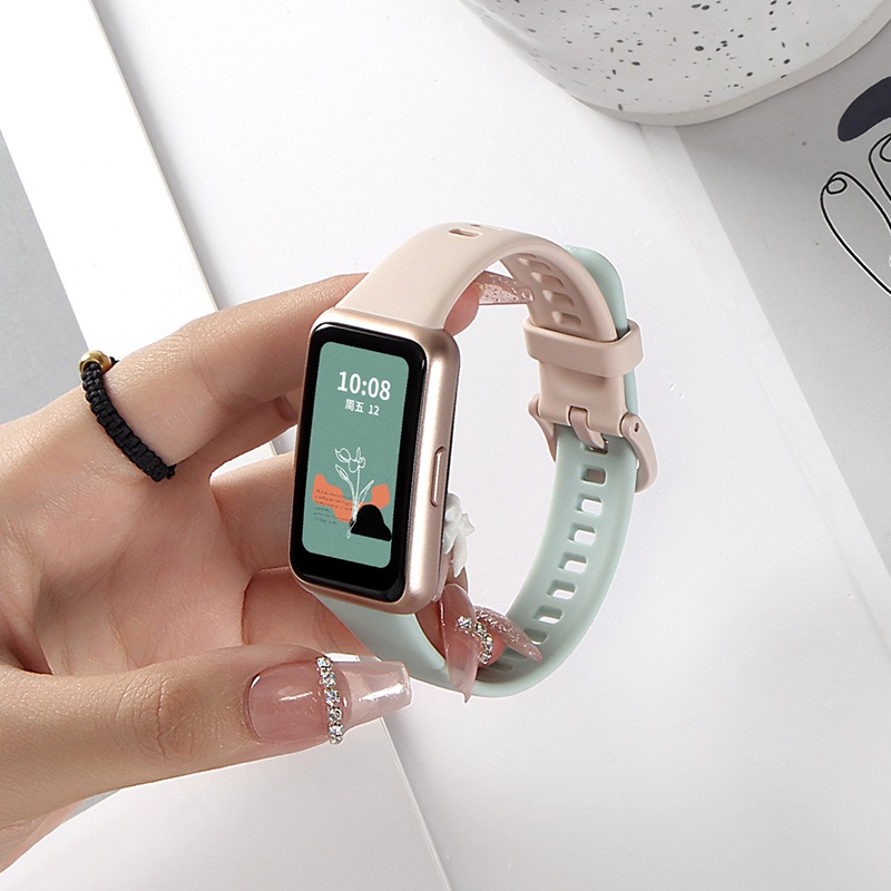 Dây Đeo Thay Thế Chất Liệu Silicon Màu Trơn Cho Huawei Band 7 Huawei Band 7