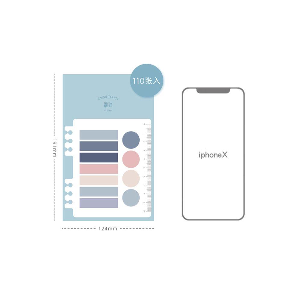 AUGUSTINA Set 110 Giấy Ghi Chú Kèm Thước Dán Tiện Lợi