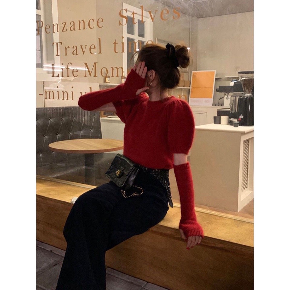 「SSUNIA」🌵Áo Sweater Dệt Kim Dáng Ôm 5 Màu Sắc Lựa Chọn Quyến Rũ Dành Cho Nữ