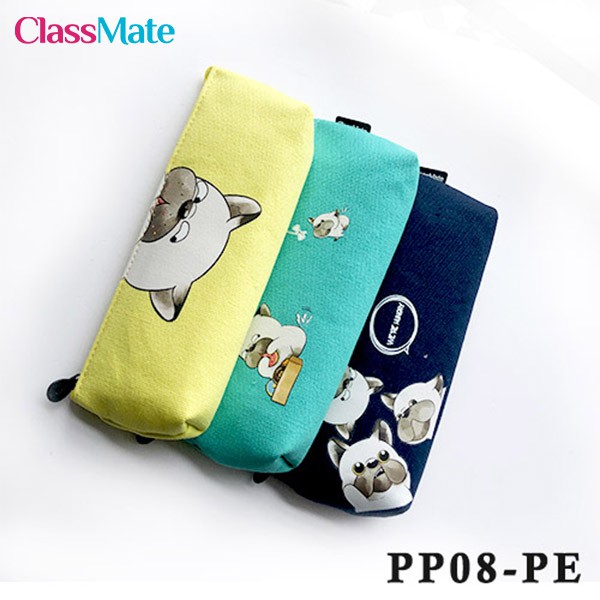 Túi đựng bút dẹt vải canvas petsClassmate PP08-PE