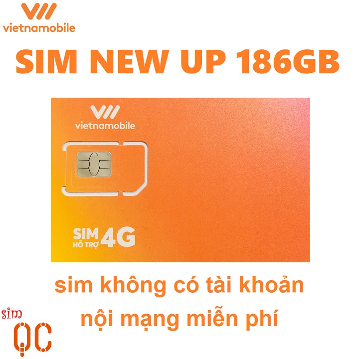 Sim 4G siêu thánh UP 180GB vietnamobile không có tài khoản