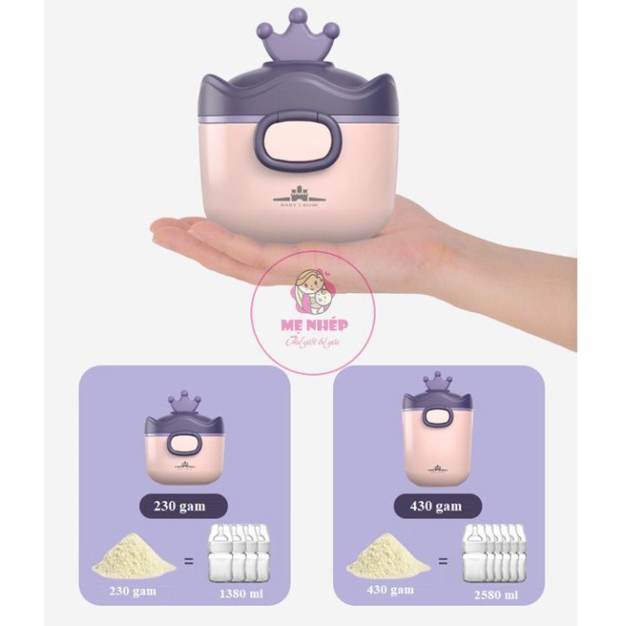 Hộp Đựng Sữa Bột, Đồ Khô Hình Vương Miện Cao Cấp Hãng Baby Crown