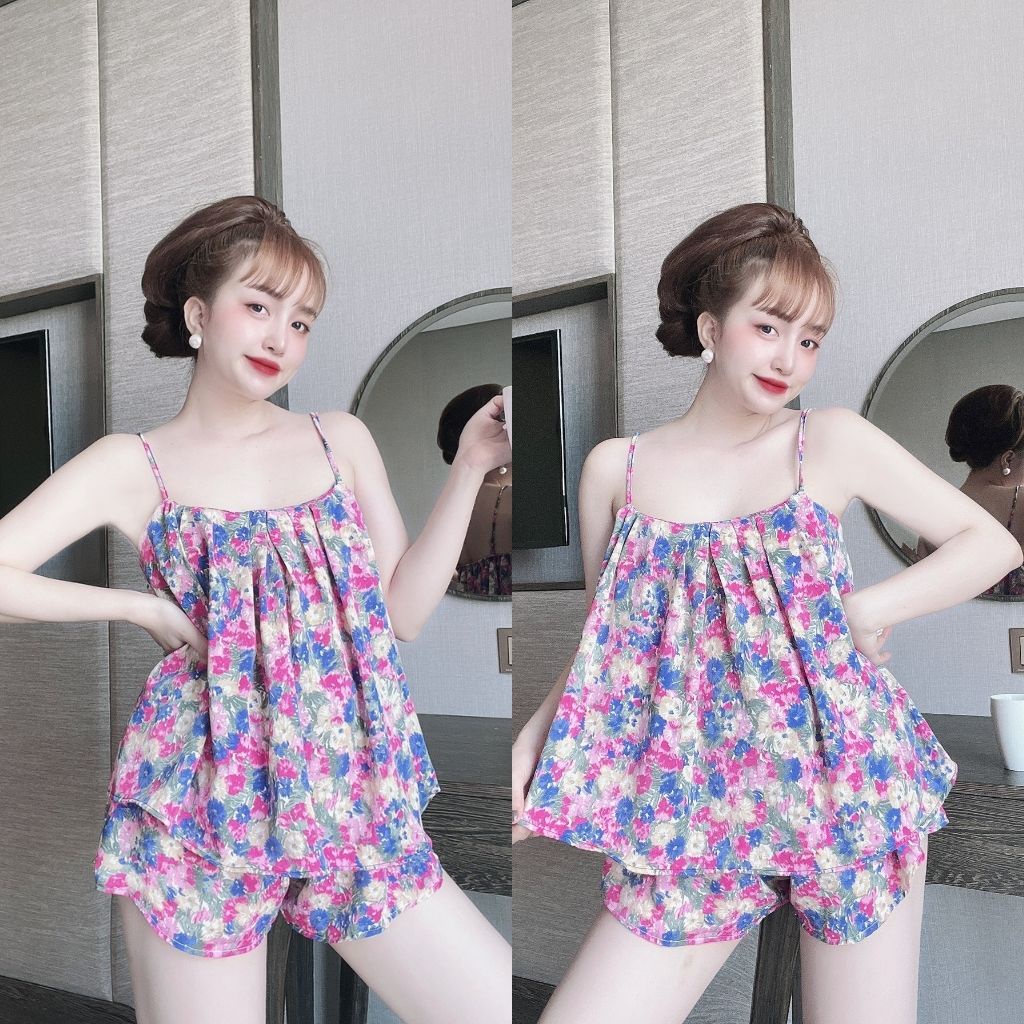 Đồ Bộ Mặc Nhà Nữ Bigsize Đồ Ngủ Sexy Lụa Mango Cao Cấp Freesize Dưới 70kg
