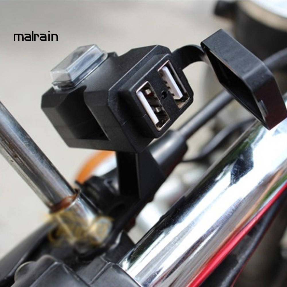 Đầu sạc điện thoại hai cổng USB gắn xe máy chất lượng cao