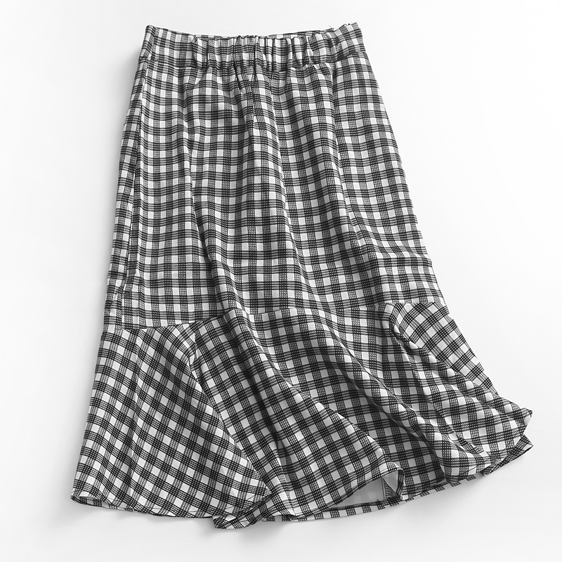 U457 Chân váy kẻ ô xuất dư của EIFINI