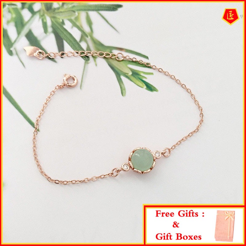 Vòng Tay Chuỗi Hạt Ngọc Bích 24k Đơn Giản Phong Cách Trung Hoa