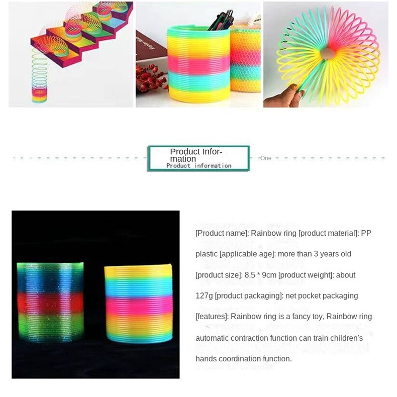 Đồ Chơi Lò Xo Bằng Nhựa Màu Cầu Vồng Sặc Sỡ Cho Bé