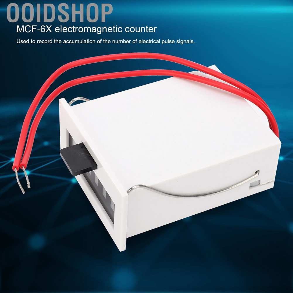 Bộ đếm xung điện từ Ooidshop 6 Mô-đun ký hiệu bằng ABS MCF ‑ 6X 0‑999999 AC220V