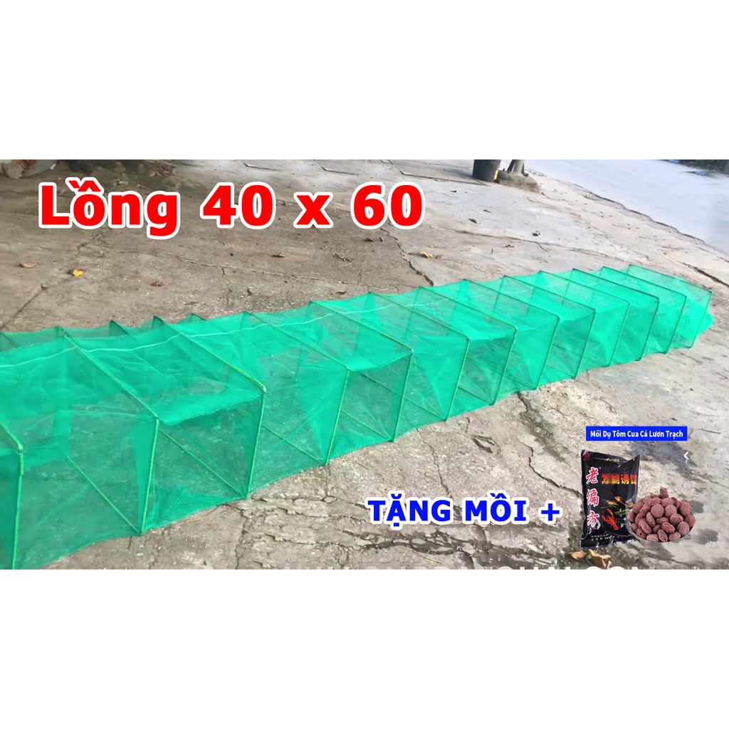 Lồng Bát Quái Cao 40cm x Rộng 60cm Dài 8M Bắt tôm cua lươn + Tặng Mồi