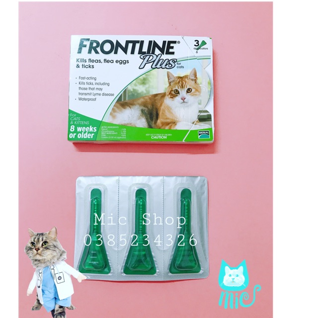 Nhỏ gáy trị ve rận Frontline Plus cho mèo và chó