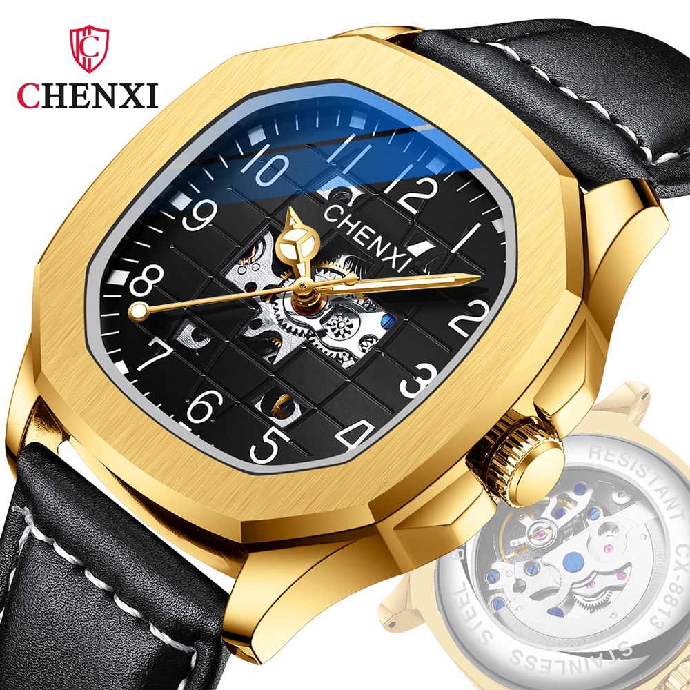 Đồng Hồ Cơ Tự Động Chexi Với Dây Da Sang Trọng Cho Nam