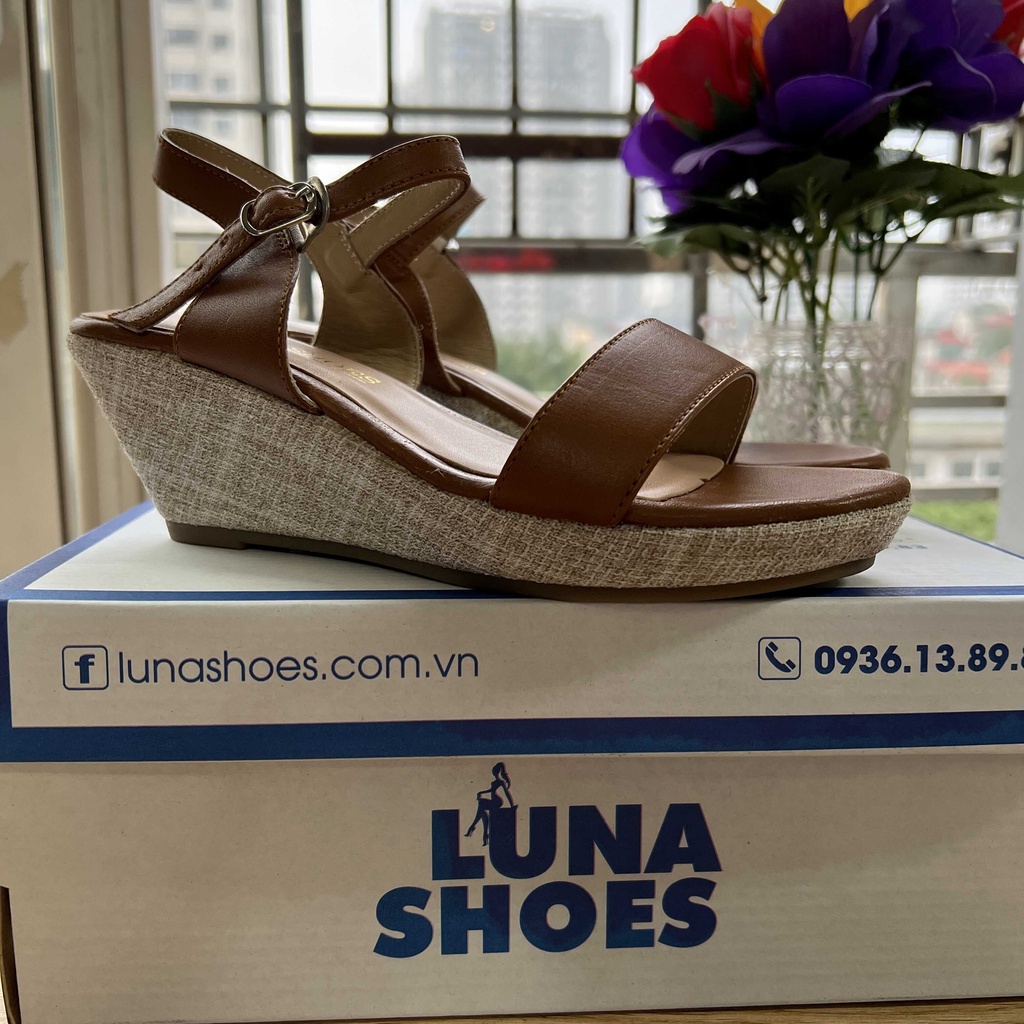 Sandal nữ đế xuồng da bò mềm êm chân 5p LUNASHOES 6007 bảo hành 2 năm 1 đổi 1 ảnh thật chụp tại cửa hàng