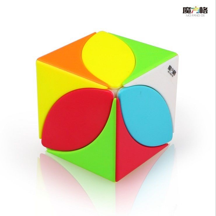 ✘♚☑Qiyi Maple Leaf Rubik s Cube Pyramid Shifting Edge Oblique Mirror Người mới bắt đầu trò chơi Xếp hình Đặc biệt Bộ đồ