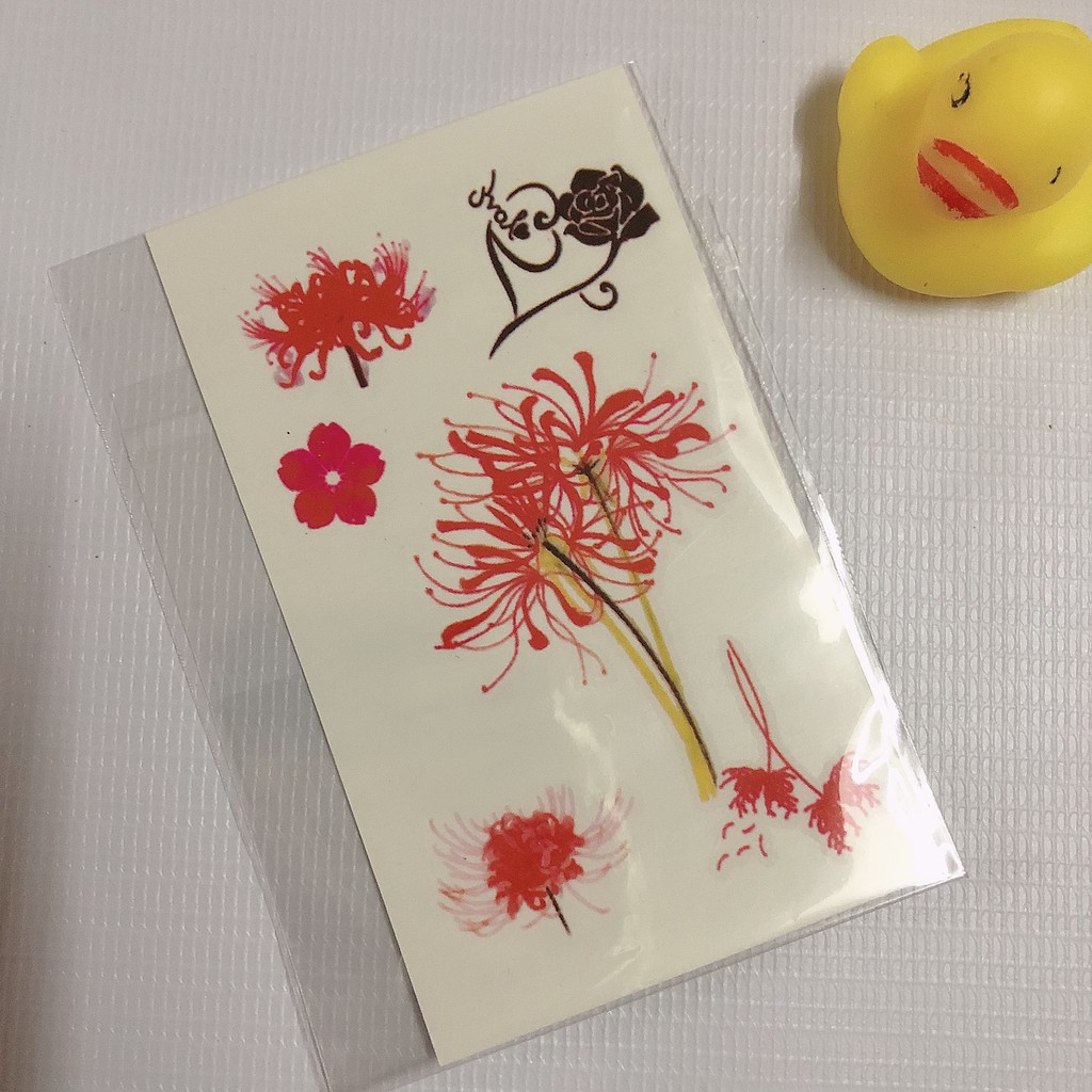 [Mã SRBACK010912 hoàn 20K xu đơn 50K] Hình xăm dán hoa bỉ ngạn hoa hồng đen 10x6cm- mua 5 tặng 1 mini tattoo