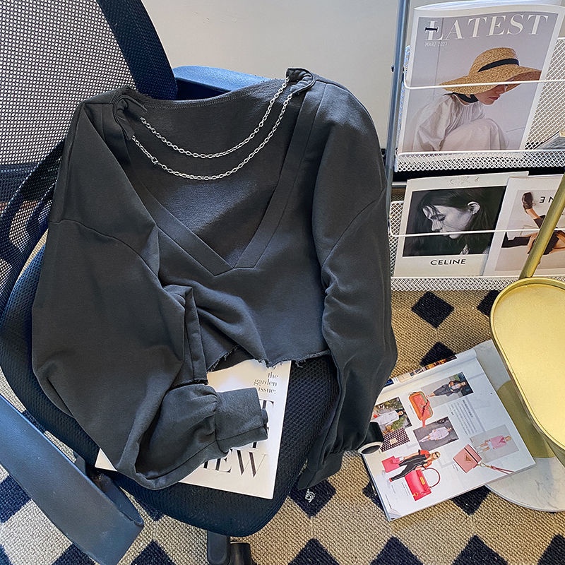 Áo Sweater Cổ Chữ V In Họa Tiết Bướm Xinh Xắn Theo Phong Cách Mùa Thu Retro Dành Cho Nữ