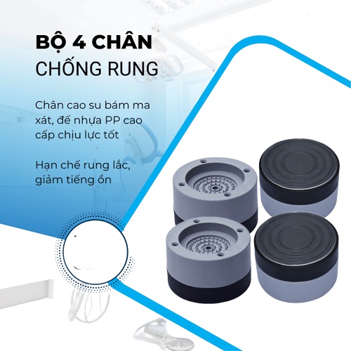 Bộ 4 đế cao su kê chân máy giặt tủ lạnh chống rung lắc chống ồn trầy trượt đệm bọc lót kê cao chân máy sấy bàn ghế kệ tủ