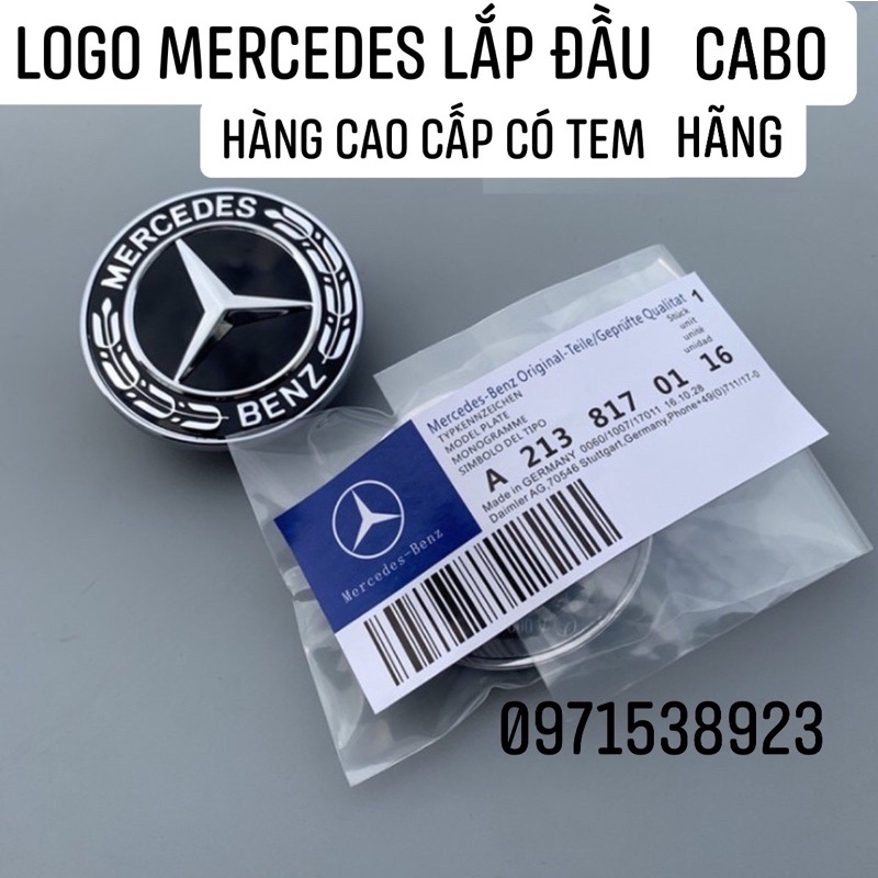 Logo nắp capo đầu xe ô tô Mercedes W204 hàng xịn cao cấp có tem hãng