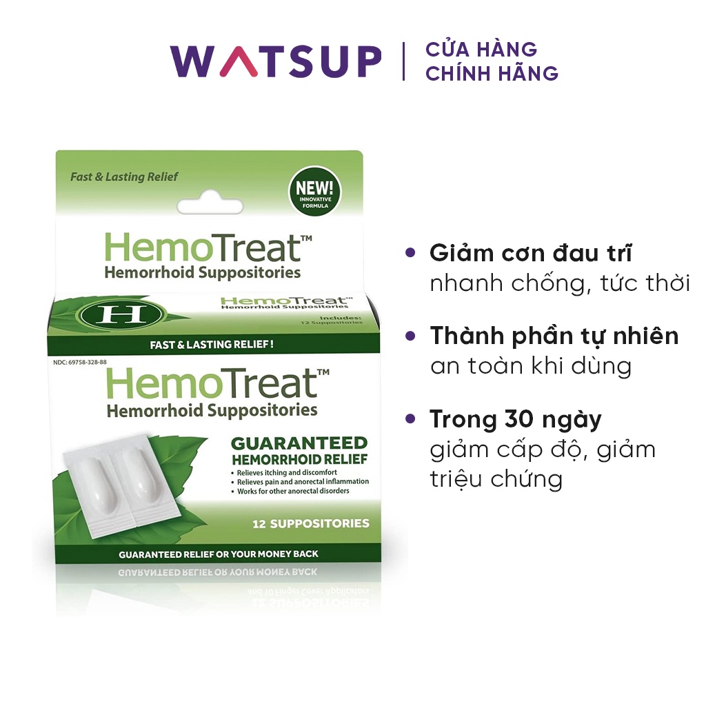 Hộp sản phẩm viên nhét trĩ Hemotreat