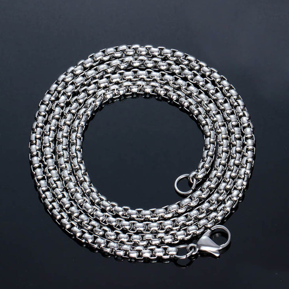 Vòng cổ Bằng Thép Không Gỉ 2mm/2.5mm/3mm/3.5mm/4mm Phong Cách Hip Hop Màu Bạc Thời Trang Cho Nam Và Nữ