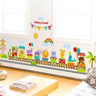 decal dán tường đoàn tàu happy