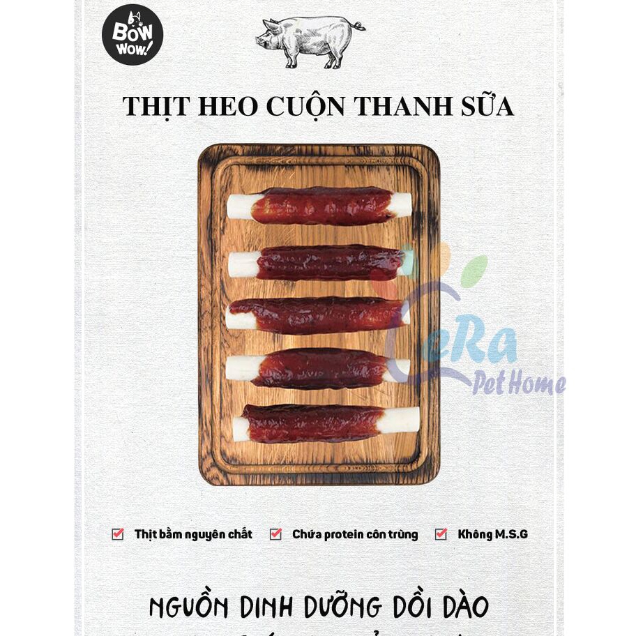 Snack Cho Chó Bowwow - Heo Cuộn Thanh Sữa 80gr