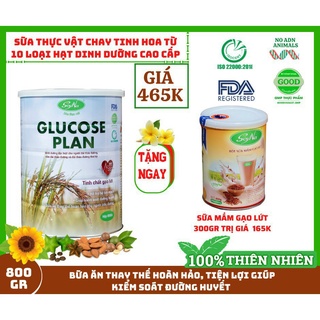 [TẶNG SỮA MẦM GẠO LỨT]Sữa hạt,sữa bột Glucose tinh chất gạo lứt 800g SOYNA bổ sung dinh dưỡng cho người tiểu đường