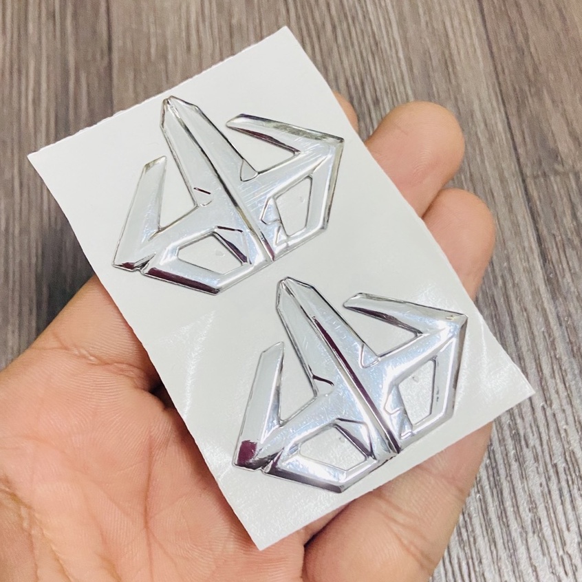 Tem 3d logo AB KIM CƯƠNG dán trang trí cánh bửng Honda Air Blade nhiều màu sáng bóng