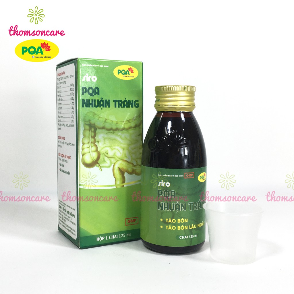 Siro Nhuận Tràng PQA - Giúp nhuận tràng, ngăn ngừa táo bón, trĩ ở người lớn và trẻ em - Chai 125ml