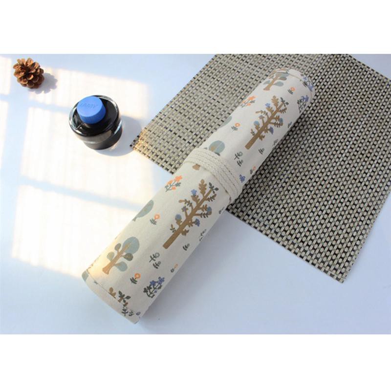 Túi Cuộn Đựng Cọ Vẽ Tranh Sơn Dầu Bằng Vải Canvas 20 Ngăn Thời Trang Dùng Trong Nhà