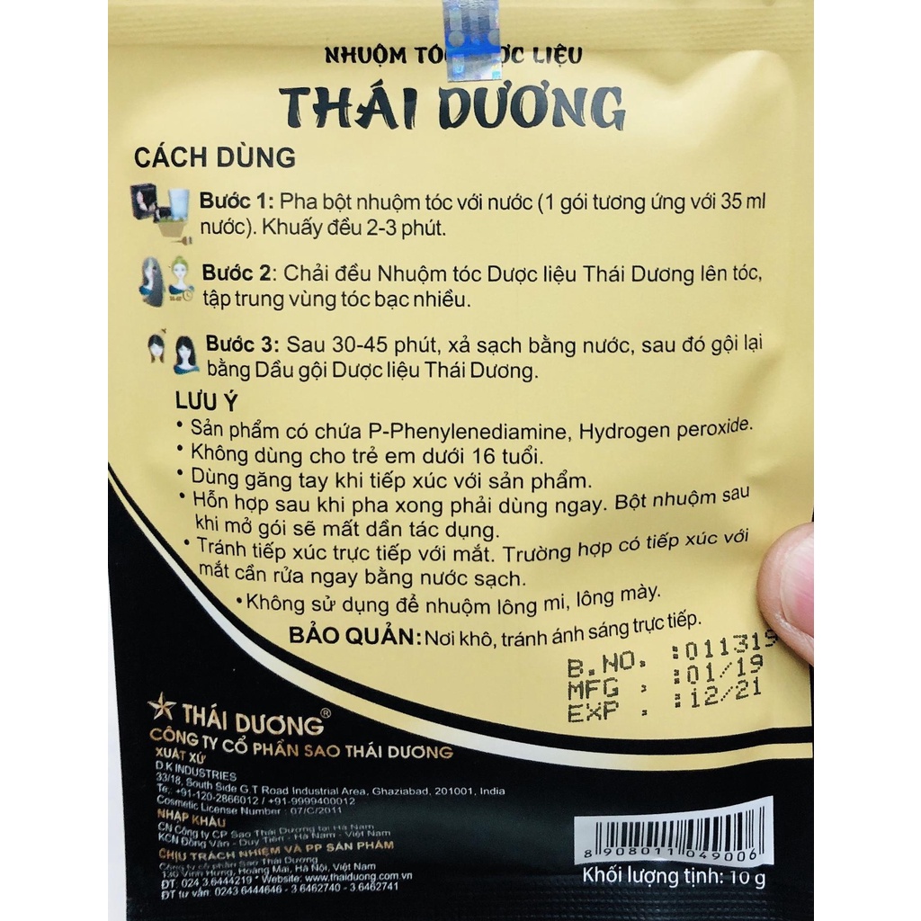 Nhuộm tóc dược liệu thái dương
