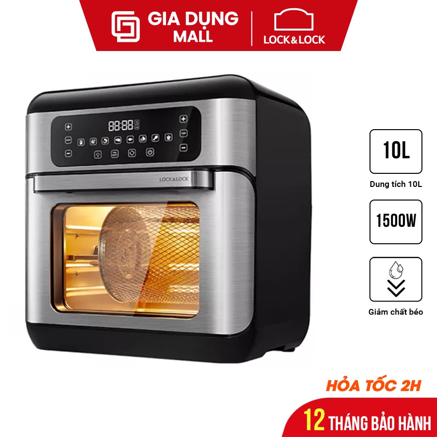 Lò Nướng Chân Không Lock&Lock EJF291BLK (10L) - BH 12 tháng - Hàng Chính Hãng