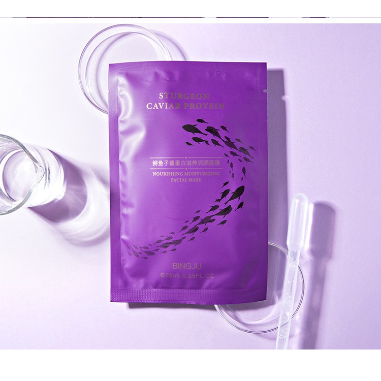 Mặt nạ cấp ẩm chống lão hóa chiết xuất trứng cá hồi Sturgeon Caviar Protein Bingju
