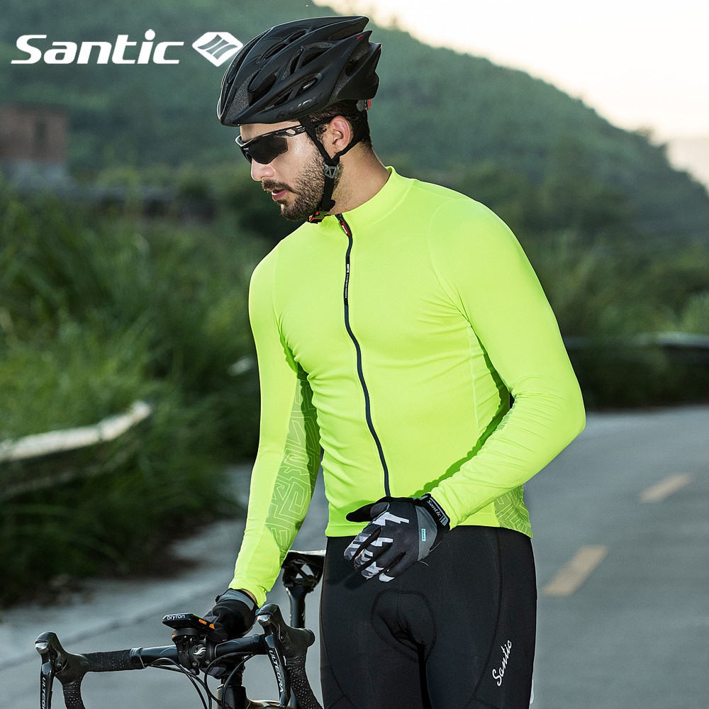 Santic Áo Thi Đấu Đạp Xe Cho Nam Áo Dài Tay Áo Đạp Xe Leo Núi Áo Thi Đấu Xe Đạp Có Túi Áo Đạp Xe Cho Nam WM8C01100