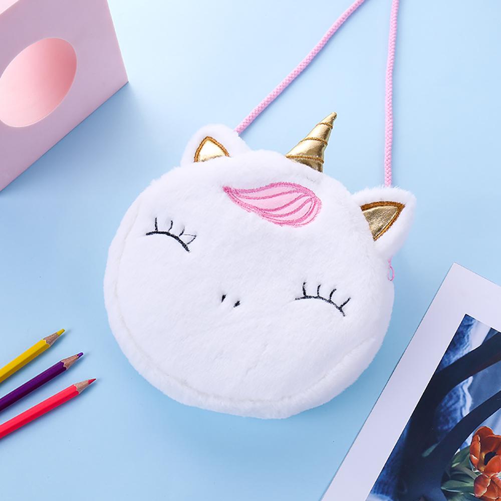 LILYES Túi Đeo Chéo Hình Kỳ Lân Lông Xù Mềm Mại Đáng Yêu Cho Bé