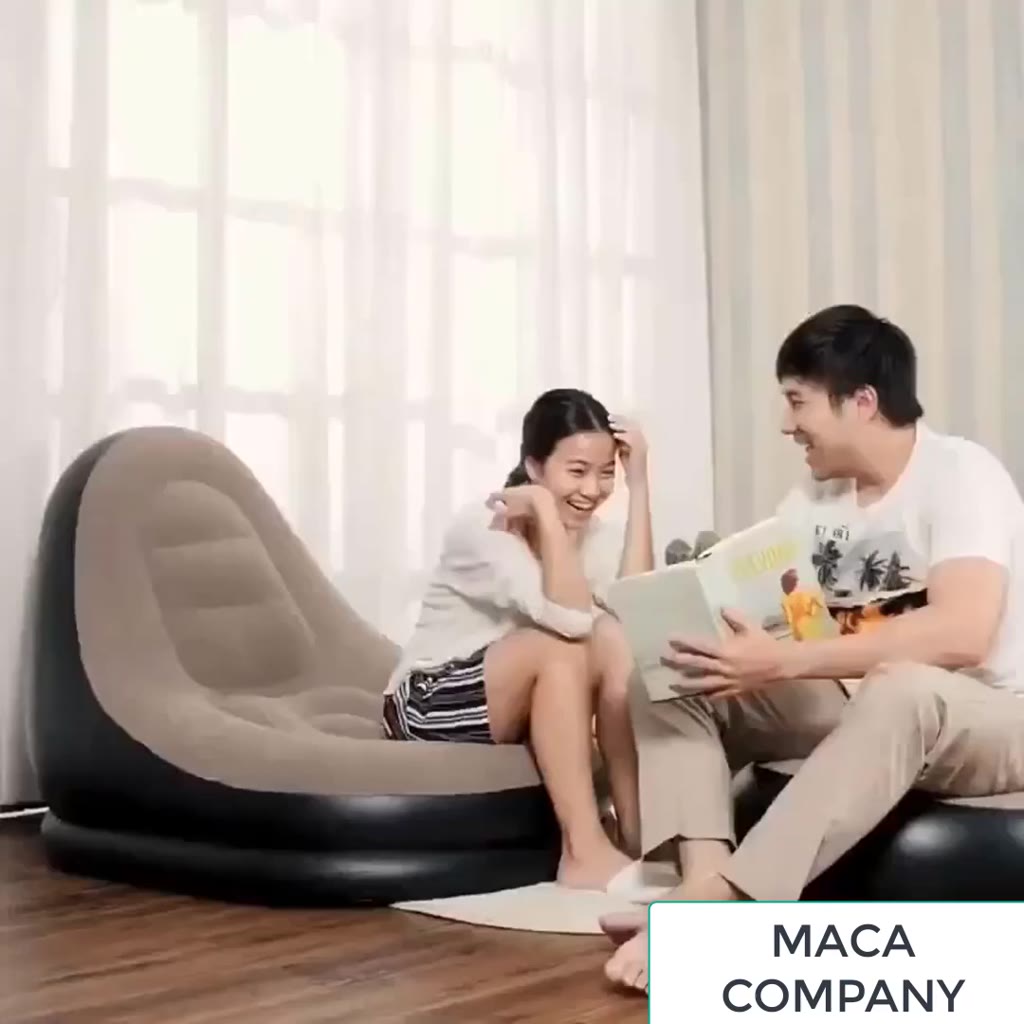 [TẶNG BƠM] Ghế hơi tựa lưng bọc nhung - Ghế bơm hơi tựa lưng intex 68564 - Sofa hơi nằm thư giãn -PK-STORE | BigBuy360 - bigbuy360.vn