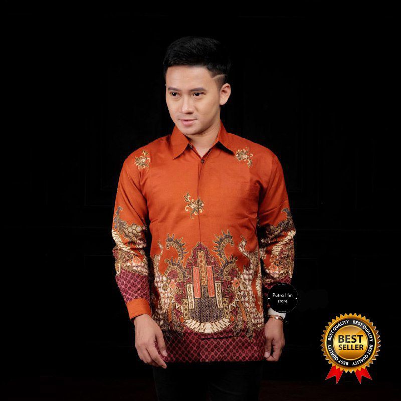 Áo Tay Dài Chất Lụa Họa Tiết Batik Độc Đáo Cho Nam