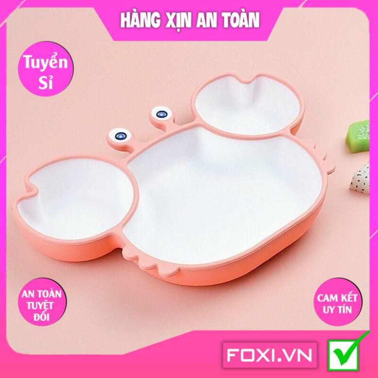 Khay ăn dặm hình cua dễ thương có hít chống đổ-món đồ dùng không thể thiếu cho trẻ sơ sinh