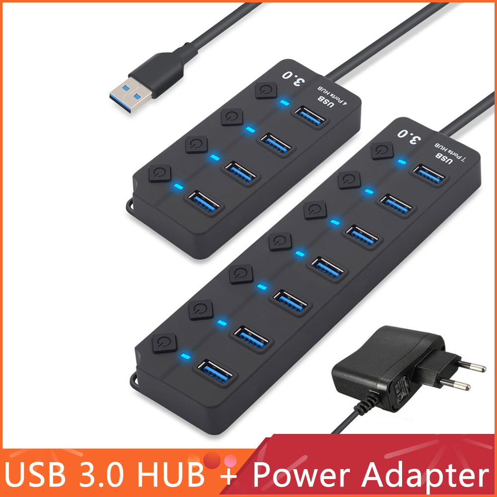 Đầu chia chuyển đổi nguồn 4/7 cổng USB 3.0 đa năng cắm và hoạt động