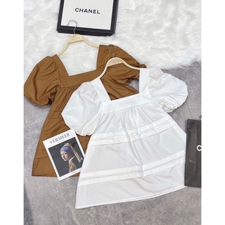 Áo babydoll thô dập ly