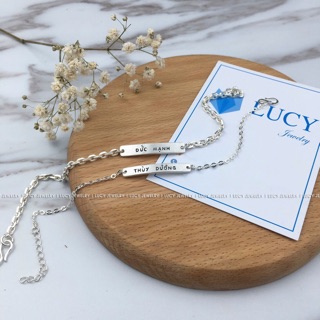 Lắc tay đôi thẻ bạc khắc tên