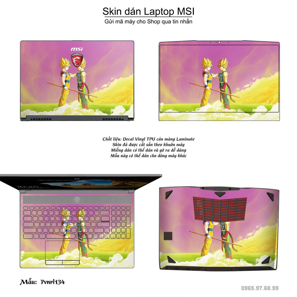 Skin dán Laptop MSI in hình Dragon Ball _nhiều mẫu 2 (inbox mã máy cho Shop)